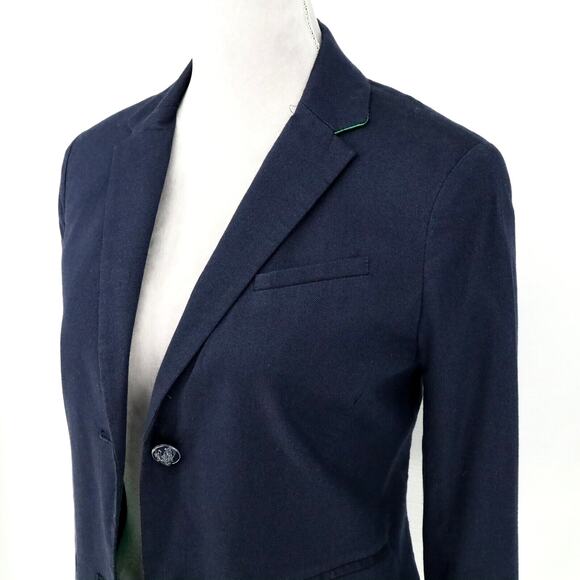 Gap Jacket Womens 0 Navy Blue Academy Blazer Woven Lined Academia Career - Picture 8 of 16
